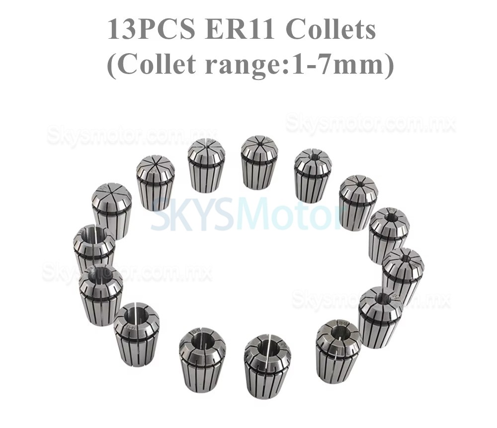 Kit de motor de husillo refrigerado por aire y variador de frecuencia (VFD) GDZ80X73-0.8 + H100-0.75, 800W, 110V/220V, pinza ER11, 24000rpm, 400Hz